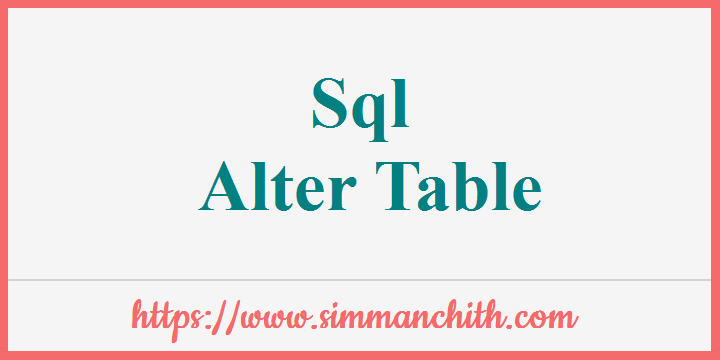 Sql Alter Table Update Table Or Column Structure