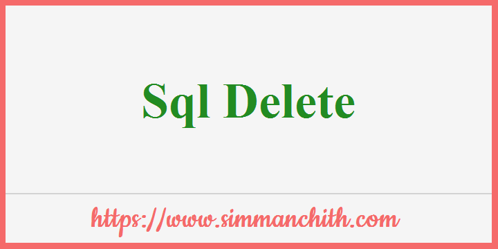 Sql Delete Query Delete Vs Truncate Simmanchith