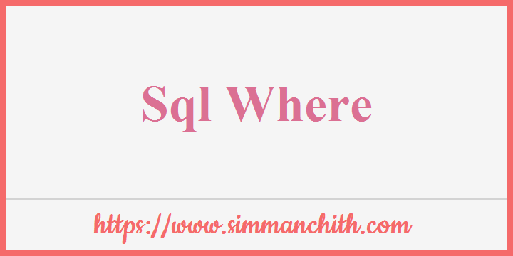 Sql Where Statement Filter Rows Simmanchith